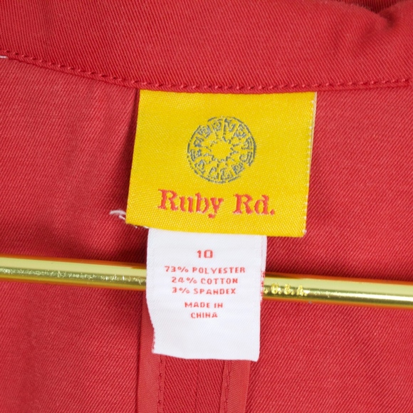 Ruby Rd. Red Light Fall Spring Jacket Size 10 - Picture 5 of 8